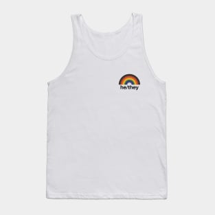 He/They Pronouns Rainbow Tank Top